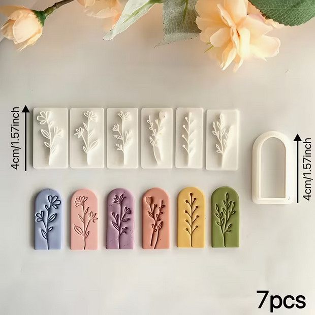 Clay Texture Roller — Botanical Pattern