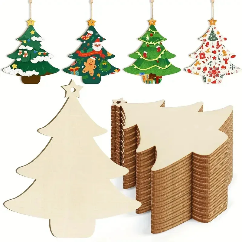 Blank Wooden Christmas Tree Shapes – 10