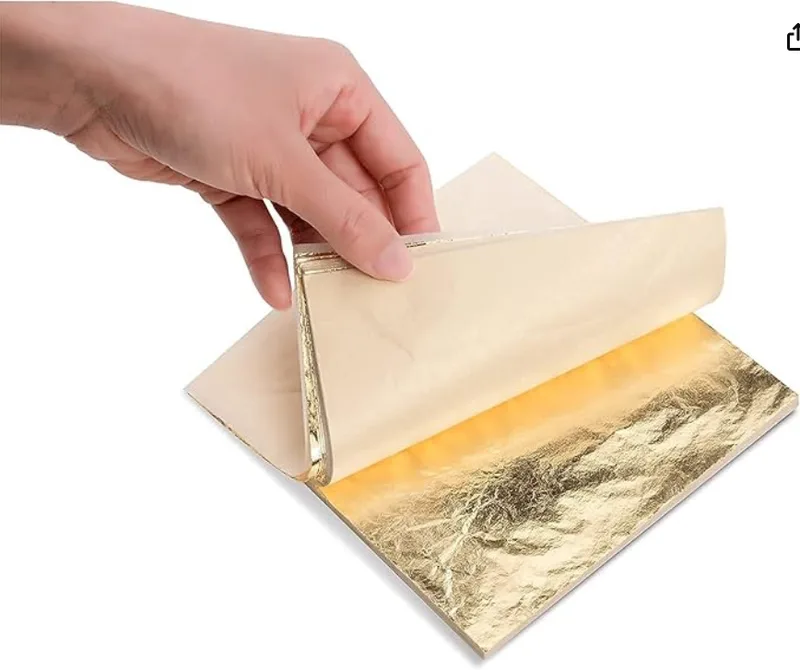 Imitation Gold Leaf Sheets – 100 Sheets, 14 × 14cm