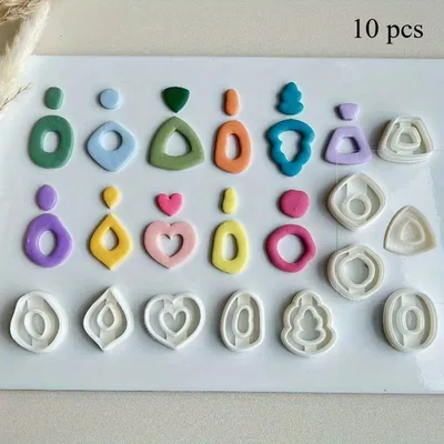 Abstract Earring Polymer Clay Cutters – 10pc Set