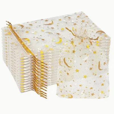 Moon & Stars Organza Gift Bags - Large