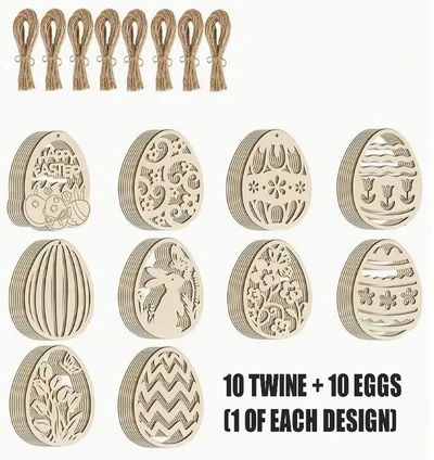 Wooden Easter Egg Decorations – 10