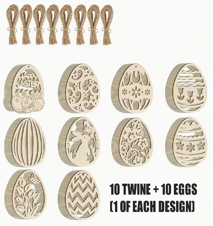 Wooden Easter Egg Decorations – 10