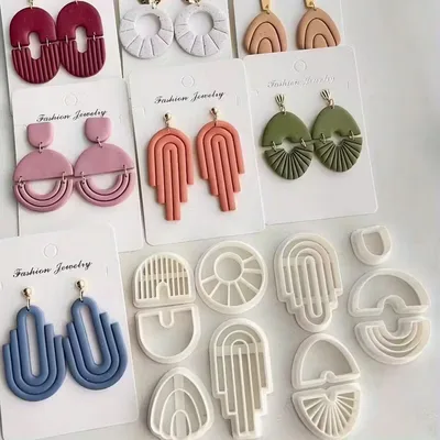 Arch & Rainbow Polymer Clay Earring Cutters – 11pc Set
