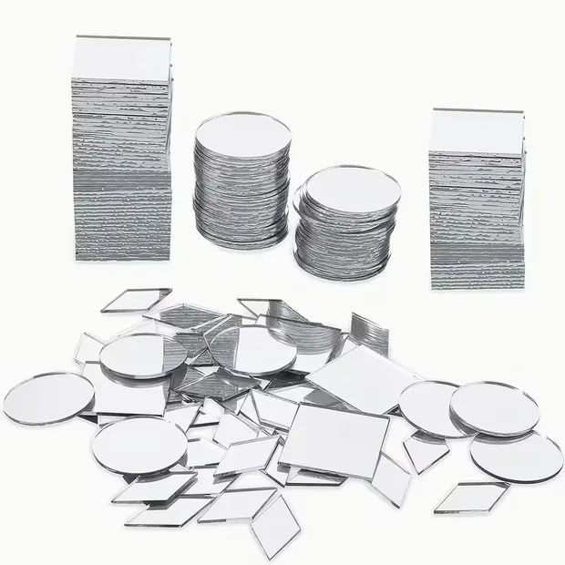 Mirror Mosaic Tiles – 120 Mixed Round, Square & Diamond