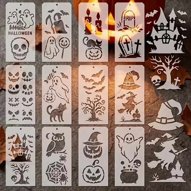 Halloween Stencil Set – 12 Pieces