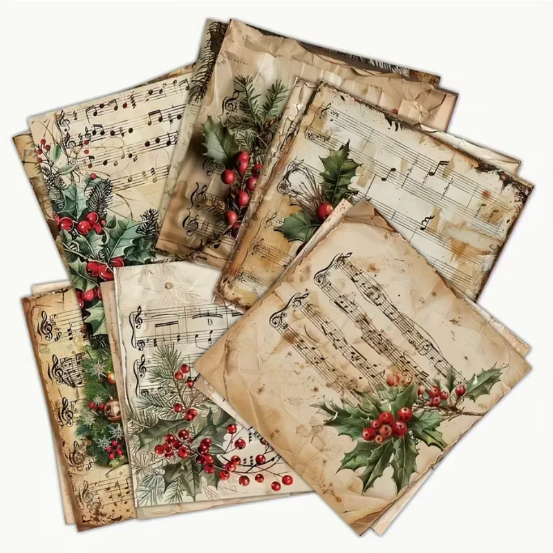 Vintage Christmas Sheet Music Scrapbook Paper