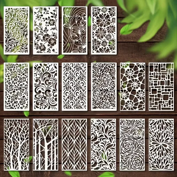Nature & Geometric Stencil Set – 16