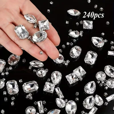 Sew-On Rhinestones in Silver Settings – 240 Clear