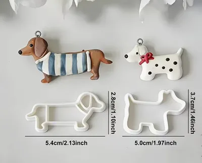 Dog Polymer Clay Cutters – Dachshund & Terrier, 2pc Set