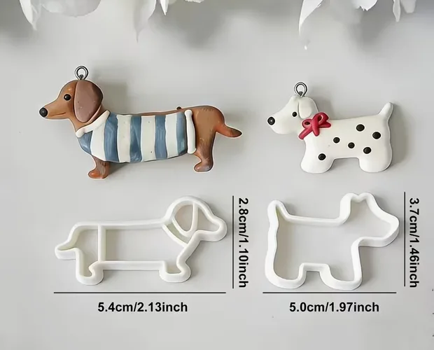 Dog Polymer Clay Cutters – Dachshund & Terrier, 2pc Set