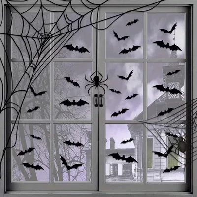 48 3D Halloween Bat Wall Stickers
