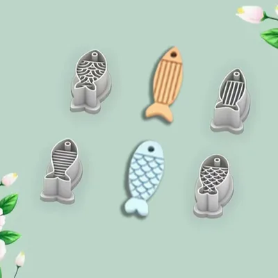 Mini Fish Polymer Clay Cutters – 4 Embossed Designs, 28mm