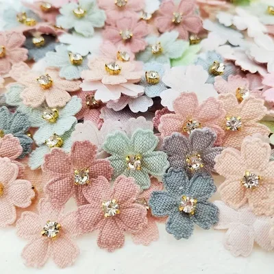Fabric Flower Appliqués – 50