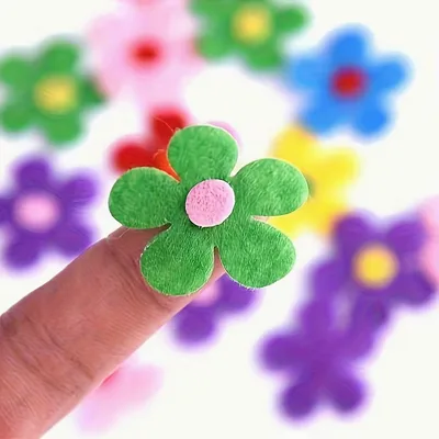 Felt Flower Embellishments – 50 Mixed