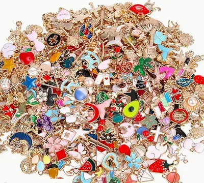 Mixed Enamel Charms – 50 Gold