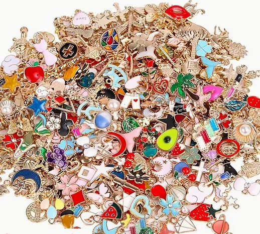 Mixed Enamel Charms – 50 Gold