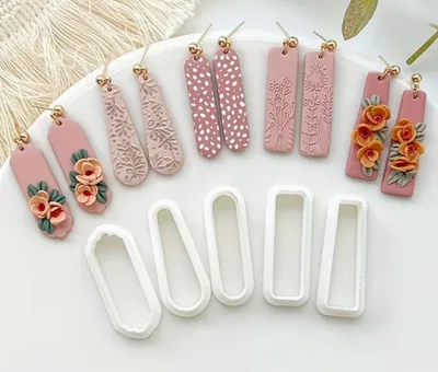Long Drop Polymer Clay Cutters – 5 Slim Shapes, 38mm
