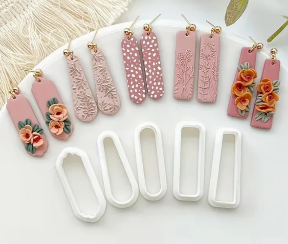 Long Drop Polymer Clay Cutters – 5 Slim Shapes, 38mm