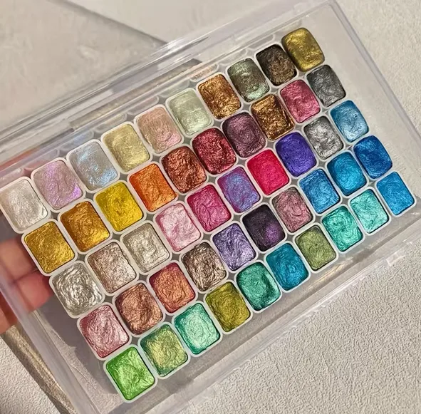 60 Colour Metallic Watercolour Set