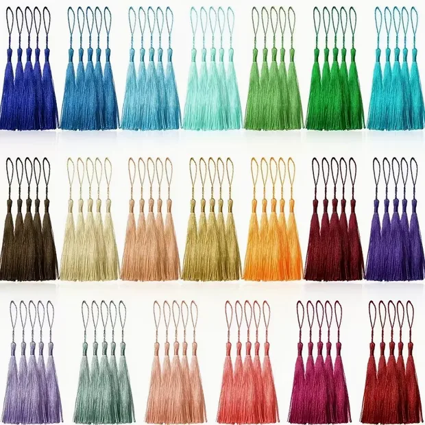 Mini Thread Tassels with Loop – 60 Pack