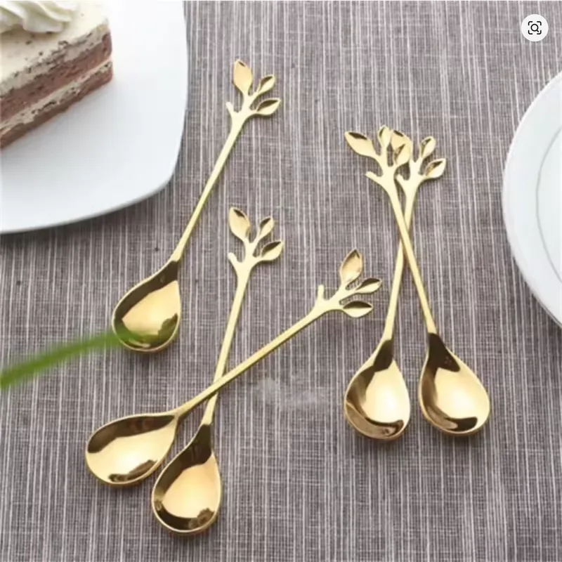 Gold Leaf Branch Teaspoons – Set of 6