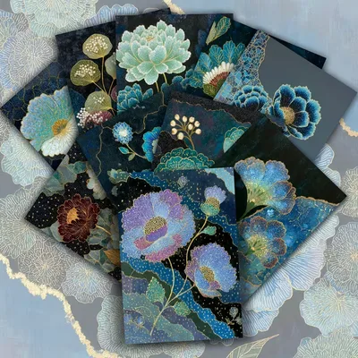 Vintage Stained Glass Floral Art Postcards – Set of 20