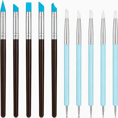 Clay Sculpting Tool Set – 5 Silicone Shapers & 5 Dotting Pens, 10pc