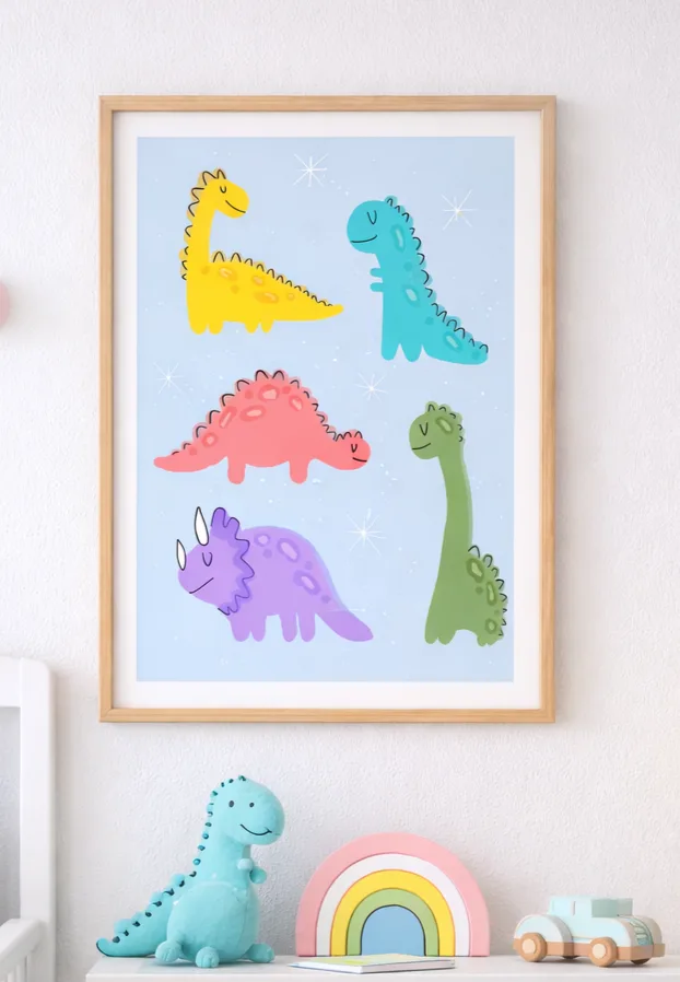 Cute Dinosaur Print – A4