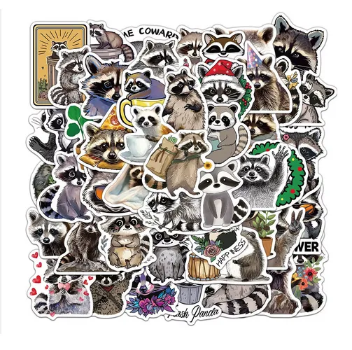 Raccoon Sticker Pack – 50