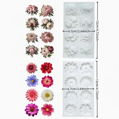 Flower Silicone Mould for Fondant, Resin & Clay – Choose Daisy or Peony Design