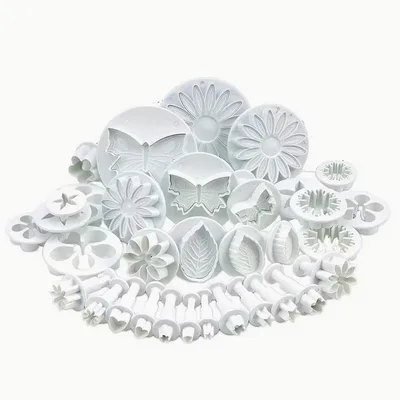 Fondant Cutter Set – 33 Flowers, Leaves, Butterflies & Shapes for Fondant & Clay