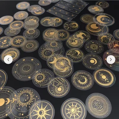 Gold Moon & Stars Sticker Pack