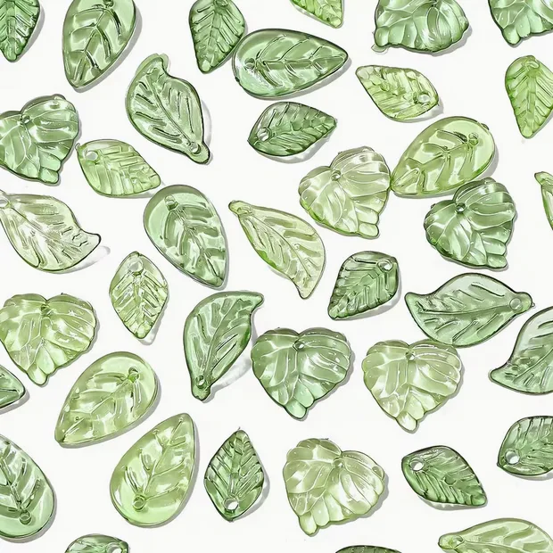 Simple Leaf Bead Mix – 4 Styles, 50 Pack