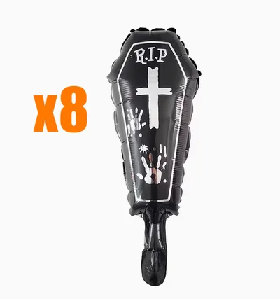 Halloween Coffin Foil Balloons – Pack of 8