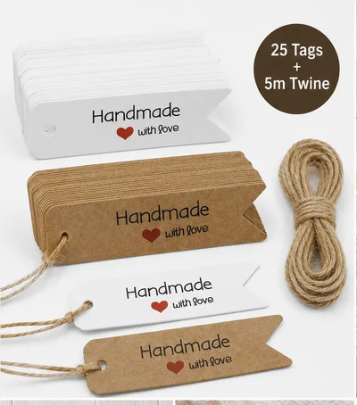 "Handmade With Love" Gift Tags – 25 Tags