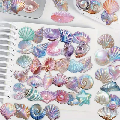 Holographic Seashell Sticker Pack
