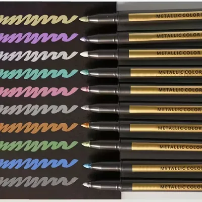 Metallic Marker Pen Set – 10 Colours, Medium Tip