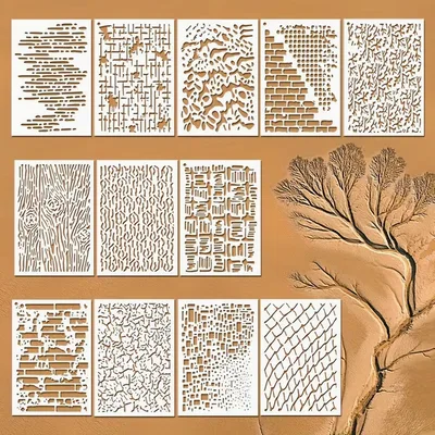Texture Pattern Stencil Set – 12