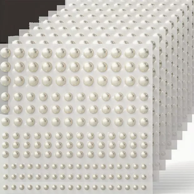 Self-Adhesive White Pearl Stickers