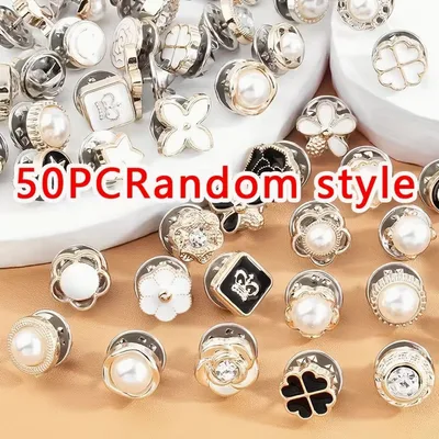 50 Decorative Pearl & Enamel Buttons